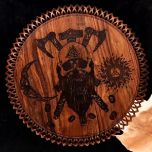 Norse warrior carved table