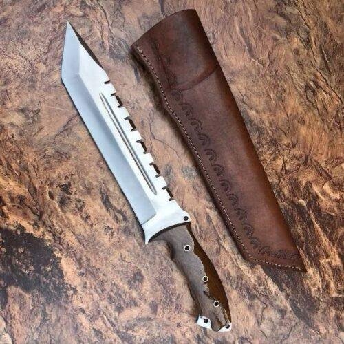 Handmade D2 steel Bowie hunting knife