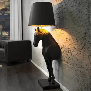 Black Horse Floor Lamp
