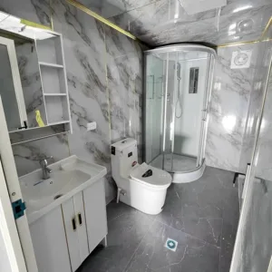 Portable Prefabricated Tiny Home to live in 13x20ft, Mobile Expandable Plastic Prefab House including toilet & shower inside for living, and used for Booth, Office, Guard House, Shop, Villa, Warehouse