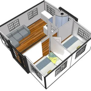 Portable Prefabricated Tiny Home to live in 13x20ft, Mobile Expandable Plastic Prefab House including toilet & shower inside for living, and used for Booth, Office, Guard House, Shop, Villa, Warehouse