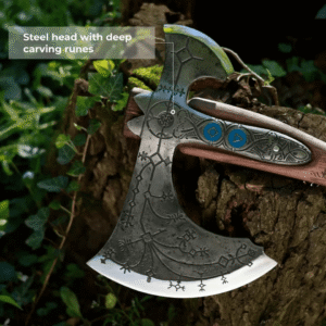 Hand-Forged Leviathan Axe with Leather Wrap | Ragnarok-Inspired Kratos Axe