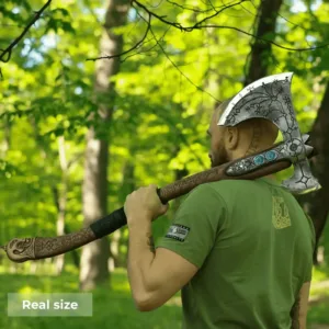 Hand-Forged Leviathan Axe with Leather Wrap | Ragnarok-Inspired Kratos Axe