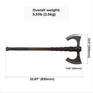 Double-Bladed Viking Axe | Handcrafted Norse Battle Axe | Ancient Warrior Weapon | Custom Medieval Axe | Unique Collectible Gift