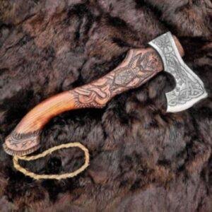 Custom hand forged Viking axe