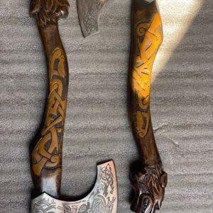 Handmade Wolf Axe Set