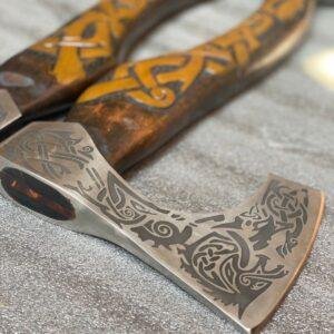 Handmade Wolf Axe Set