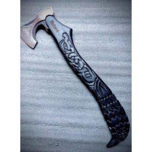 Custom Engraved Viking Axes: Celtic Knotwork Wood Carving Set
