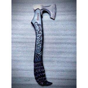 Custom Engraved Viking Axes: Celtic Knotwork Wood Carving Set