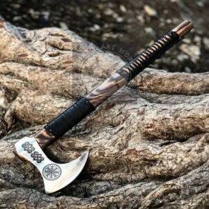 Hand forged carbon steel Viking axe